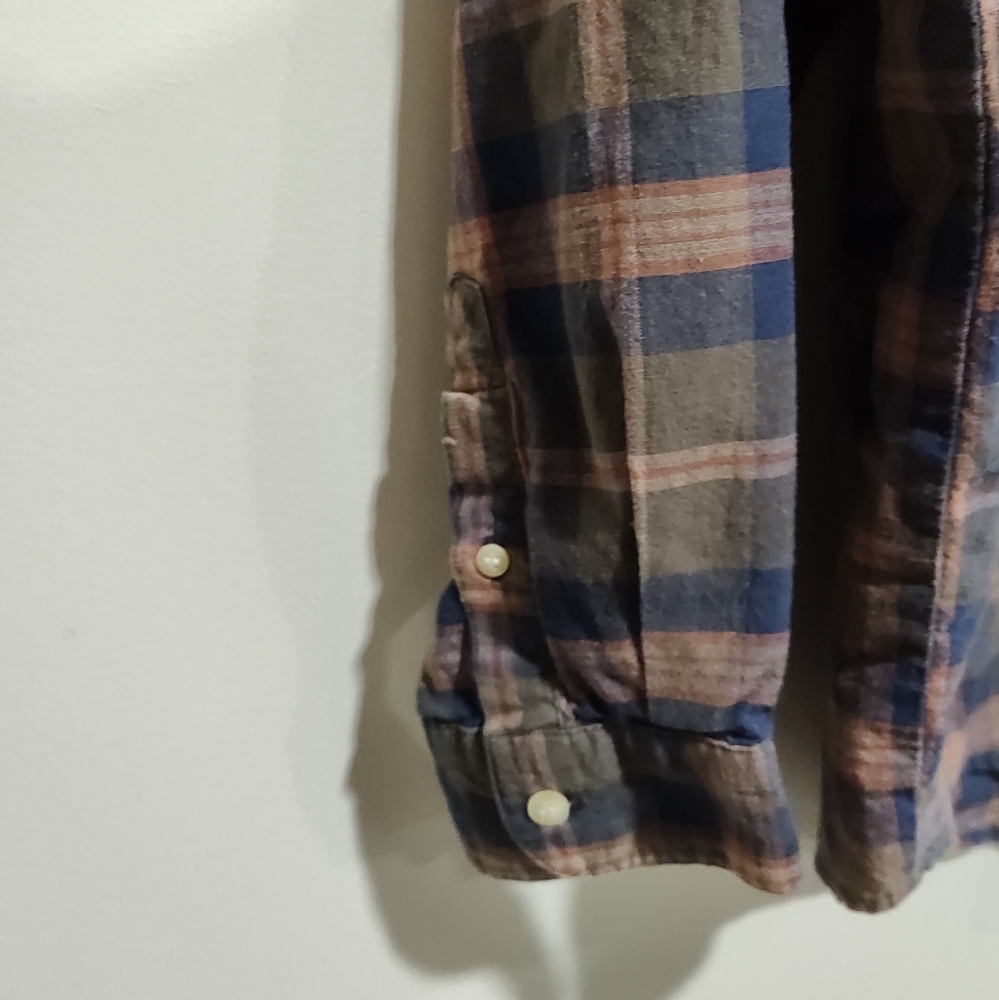 Vintage Bugle Boy Men’s Blue Green Red Plaid Shirt Button Up Long Sleeve, XL - Picture 3 of 8